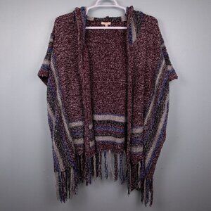 Luxmi open hooded poncho-L